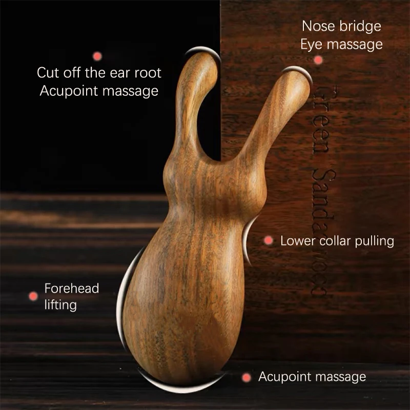 Wooden Sandalwood Smooth Acupuncture Nose Lifting Tool Nose Shaping Roller Trigger Point Therapy Slimming Facial Massage Comb