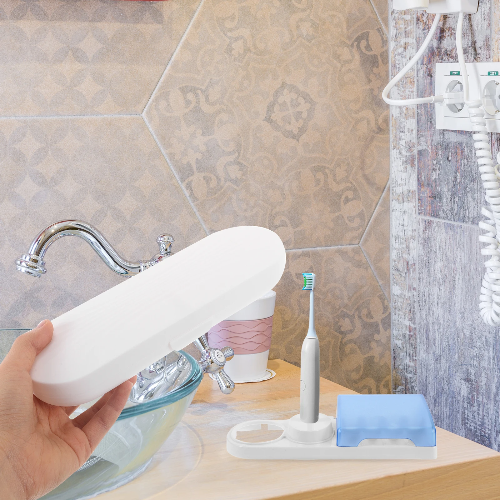 

Electric Toothbrush Travel Case Portable Compact Storage Box Toothbrush Travel Holder for Business Trips Vacations