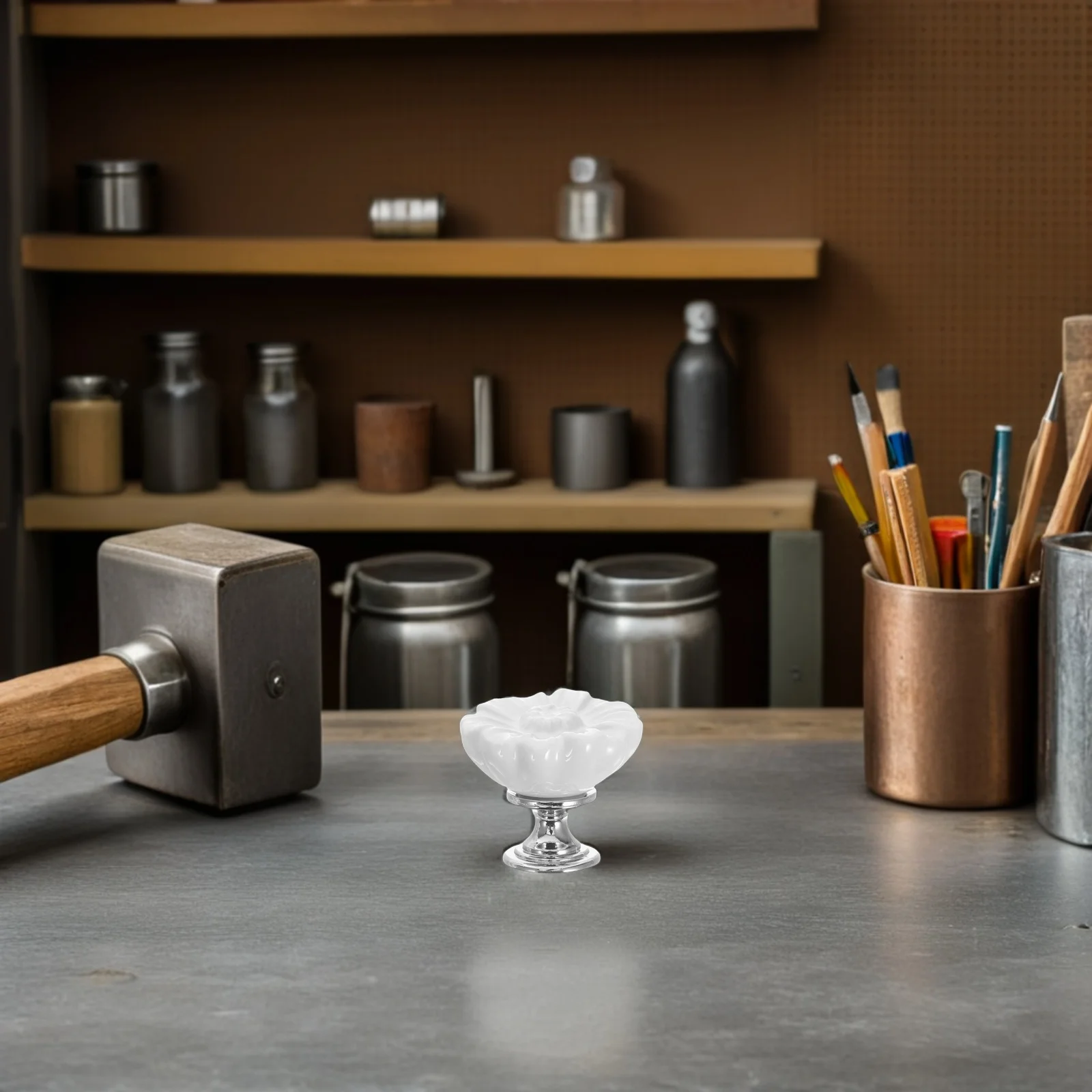 

6Pcs Vintage Ceramic Daisy Knobs Decorative Cabinet Drawer Pulls Furniture Handles Cabinet Knobs Flower Drawer Knob