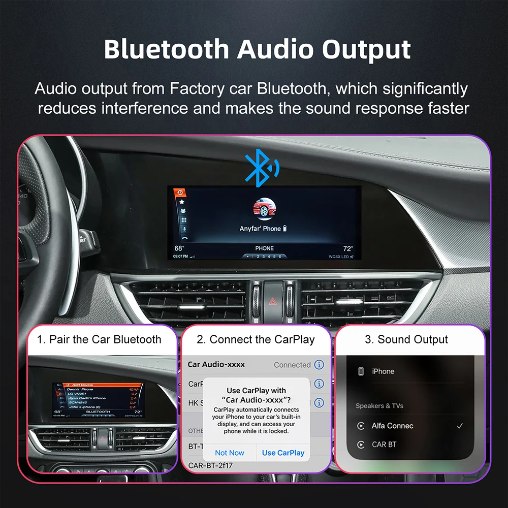 Wireless CarPlay Android Auto For Alfa Romeo Giulia Stelvio 2017-2020 Wireless Carplay Android Auto Autoradio Stereo GPS Navi Wi