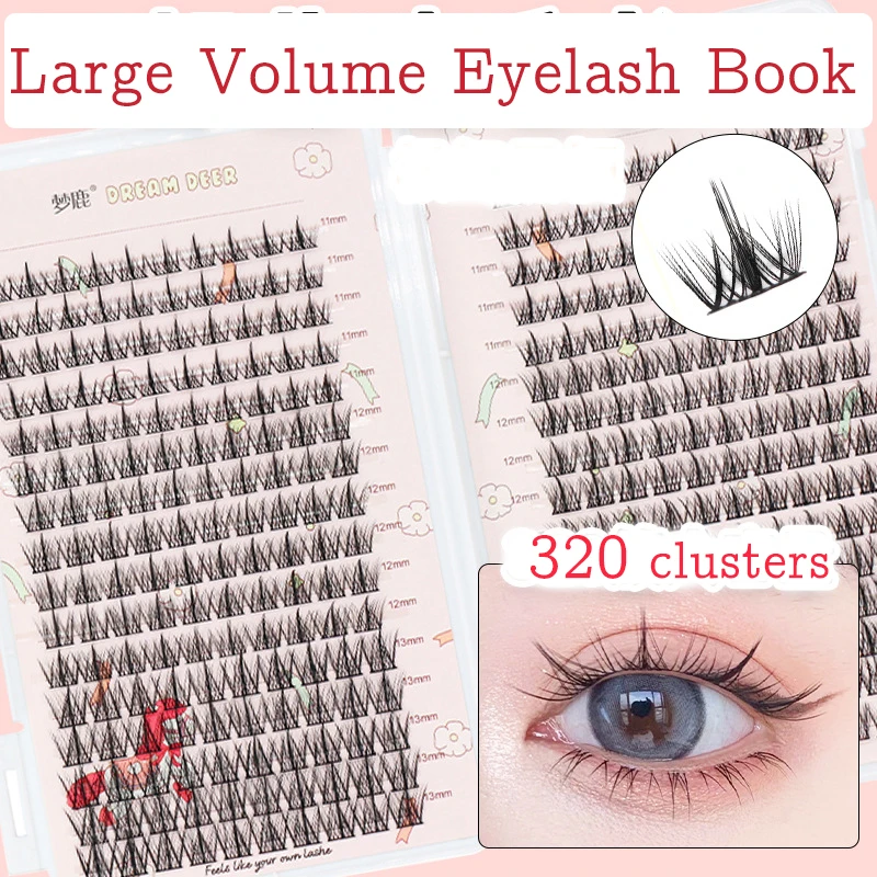 32 rows manhua eyelashes eyelash book high quality cluster eyelashes comic eyelashes elf makeup eyelash bundle eyelash extension