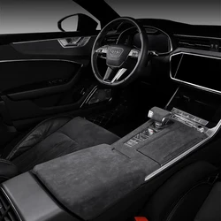 For Audi A6 C8, A7 RS7 2019 2020 2021 2022 2023 2024 2025  Italian Suede Overlay on Dashboard, Armrest, Gear Control and Doors