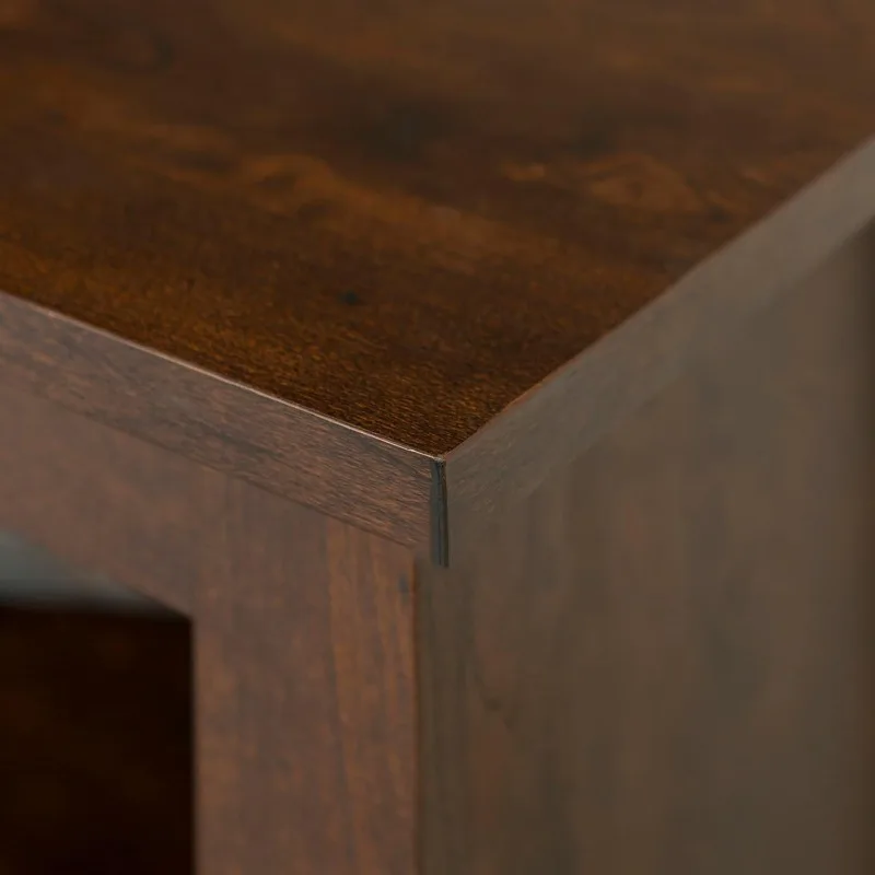 Edison Wren Classic Brown TV Media Console Entertainment Center لتلفزيون 80 بوصة مع حجرة تخزين، 70 بوصة