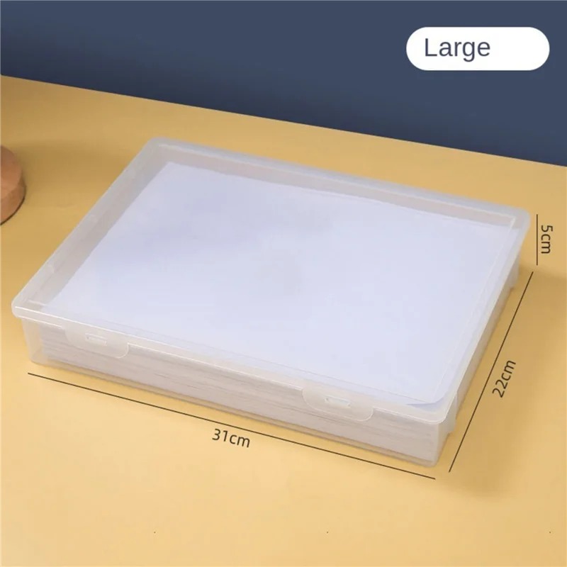 3X Plastic File Organizer Transparent Square Storage Box A4 Storage Box File Storage Box L