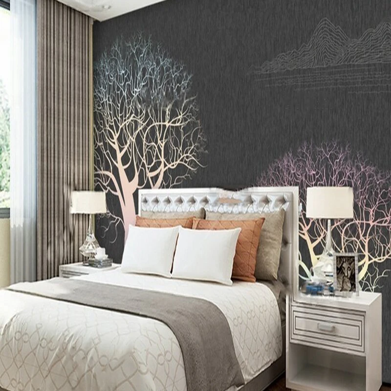 تلفزيون شجرة تجريدية حديثة وبسيطة وديكور منزلي فاخر وخلفية غرفة النوم #2