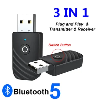 3 em 1 adaptador sem fio bluetooth transmissor receptor 3.5mm aux usb dongle adaptador de áudio para carro mãos livres chamada música alto-falante