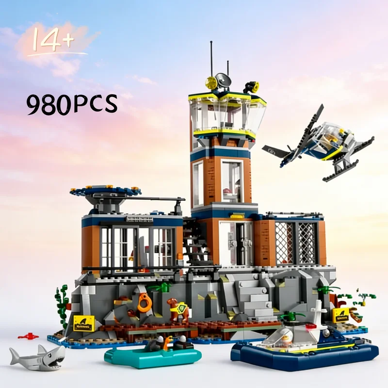 

В наличии 980 шт. Горячая распродажа: Конструктор LEGO Серия «Полицейский город» 60419 «Морской тюремный остров» с скоростной лодкой, игрушки для мальчиков и девочек, подарки