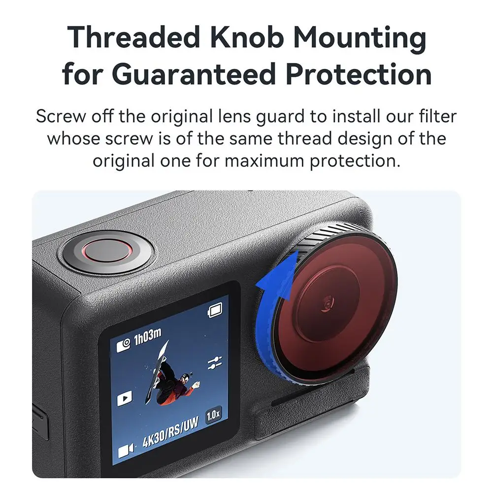 Per Djl Osmo Action 5 Pro/4 Filtro impermeabile Dji Specchio protettivo Fotocamera sportiva Accessori per fotocamere sportive professionali
