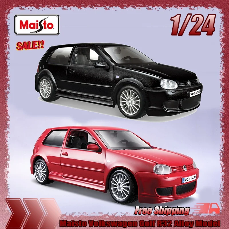 

New In Stock Maisto 1:24 Volkswagen Golf R32 Simulation Alloy Miniature Die-Cast Car Model Ornament Boy Gift Customized Toy Gift