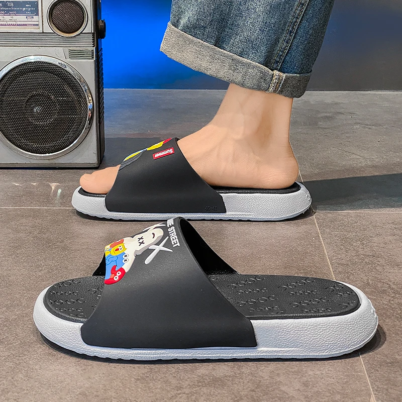 

Пляжные тапочки, новые повседневные легкие водонепроницаемые модные универсальные удобные износостойкие нескользящие тапочки с круглым носком для мужчин