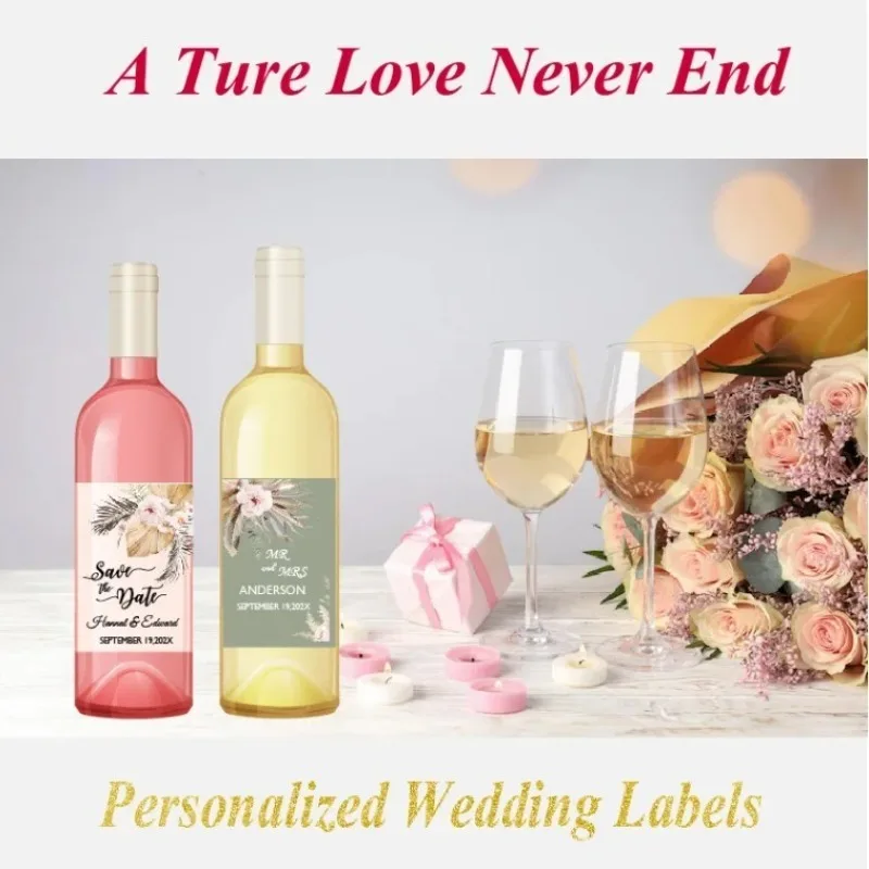 

20-50 Pcs 29.5x9cm High Quality Red Wine Adhesive Labels Customized Logo Text Bottle Stickers Small Batch