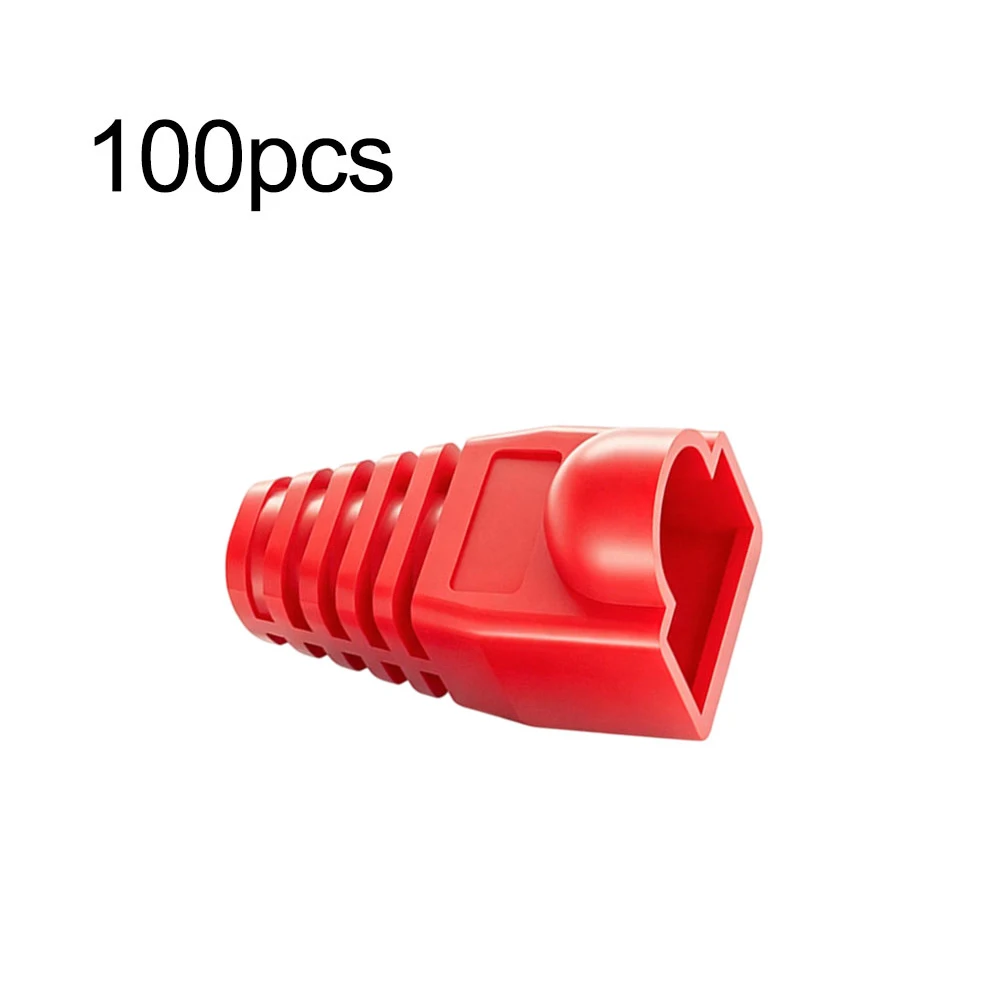 100 Count PVC Ethernet Cable Sleeves for RJ45 Connectors Supporting CAT5 CAT5E CAT6 CAT6E Network Cable Applications