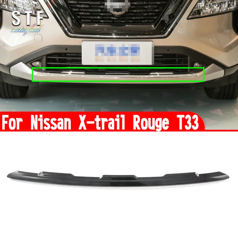 For Nissan X-trail Rouge T33 2021 2022 2023 Car Accessories ABS Front Bumper Cover Trim Molding Decoration Stickers