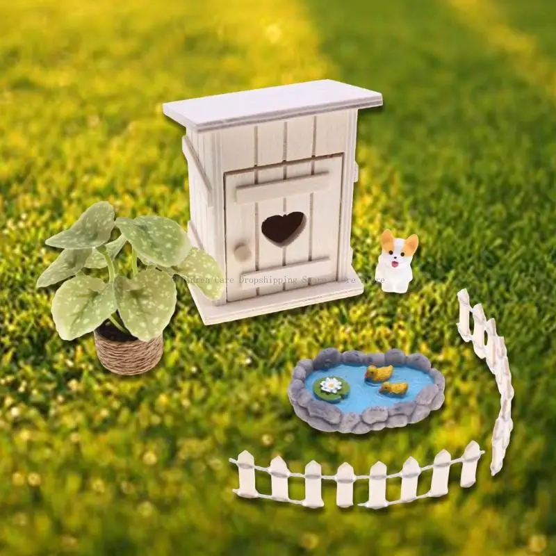 Fairies House Decors Miniature Gnomes Sculpture Model Figurine Set for Doll House