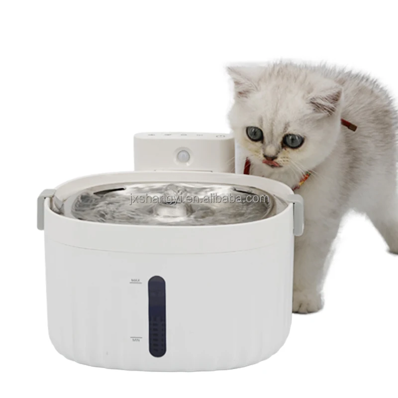 hit productFactory OEM 2L Sensor Wireless Stainless Steel Smart Automatic Pet Water Fountain for Cats Litter Dog Pet