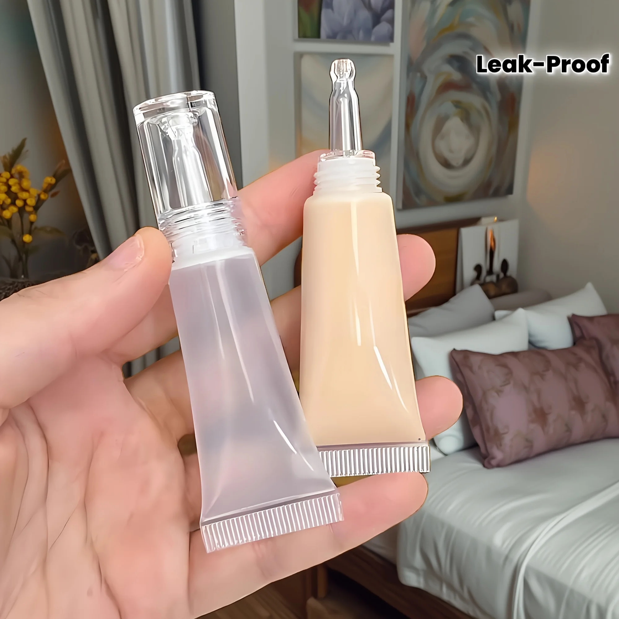 50 Stück 10/15ml Mini-Reise-Spenderbehälter, auslaufsichere tragbare Kosmetikbehälter, geeignet für flüssige Foundations und Seren – Detail 2