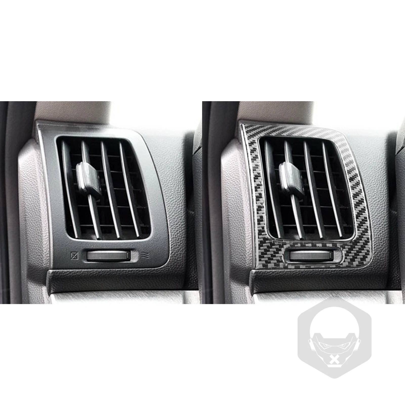 ألياف الكربون الحقيقية اكسسوارات السيارات لوحة القيادة غطاء فتحة التهوية ملصق لينة لإنفينيتي G35 07-08 G37 08-13 G25 11-12 Q60 14-15 #4