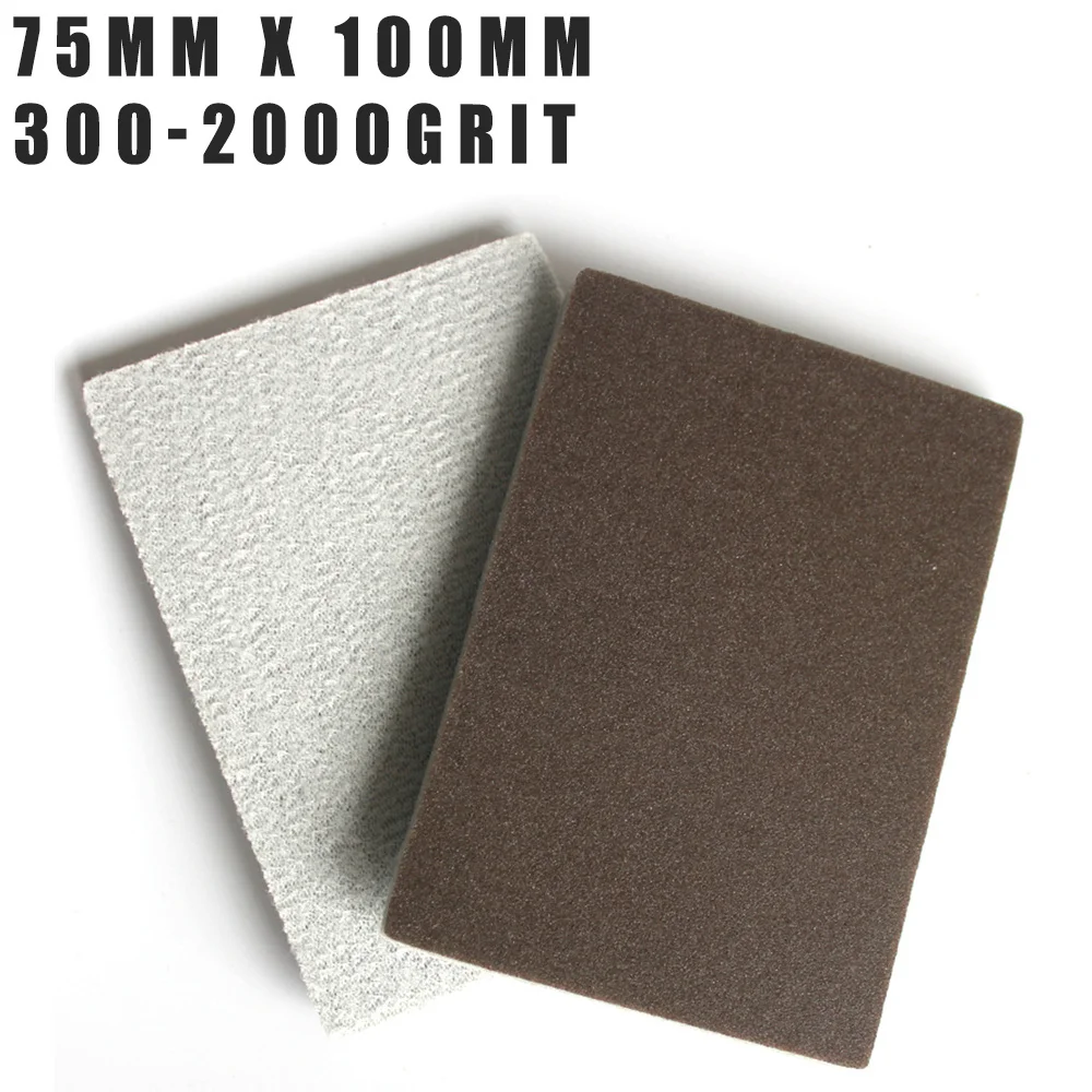 75*100MM เปียกและแห้ง Flocked ฟองน้ำสีแดงกระดาษทราย Abrasives Self-Adhesive 300-2000กรวดขัดบดเครื่องมือ Hook และ Loop