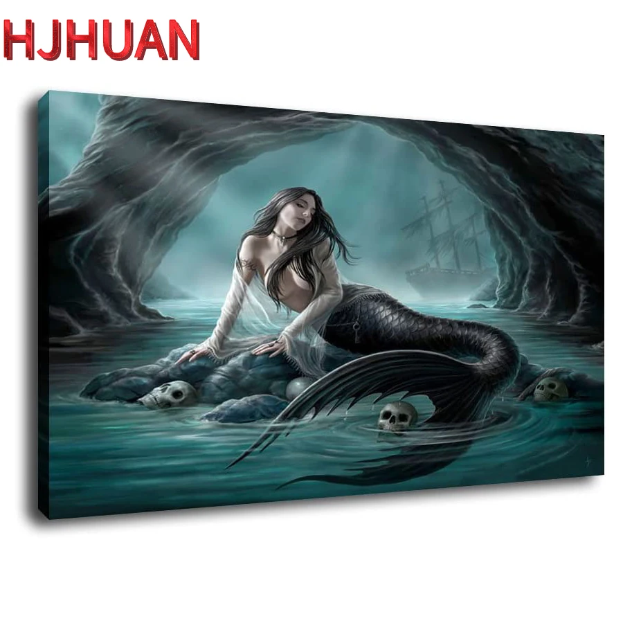 

5D DIY Cartoon mermaid full circle square drill diamond painting Mosaic cross stitch Mosaic home decoration gift wall paste