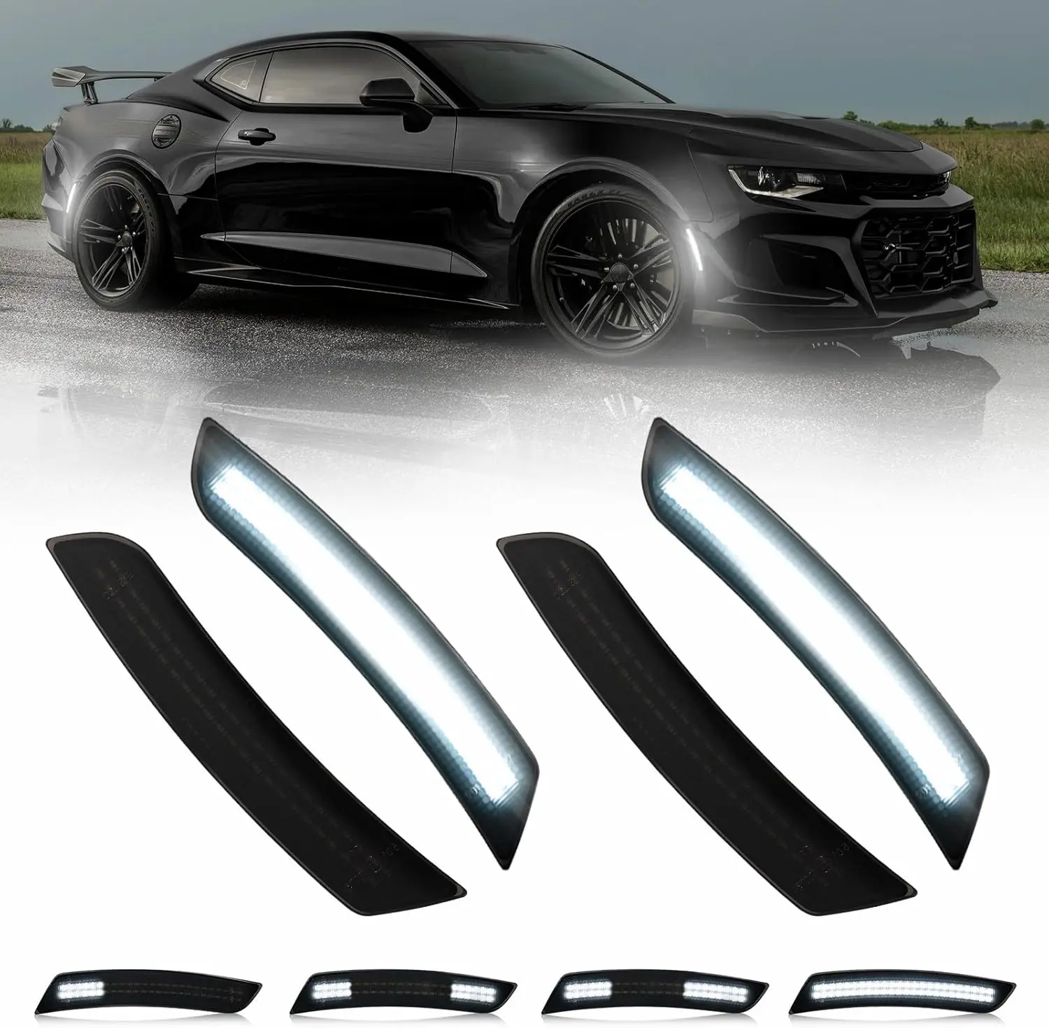 

Для Chevrolet Camaro, Cadillac CTS, ATS: Автоаксессуары, передние и задние бамперы, светодиодные боковые габаритные огни, динамические белые лампы