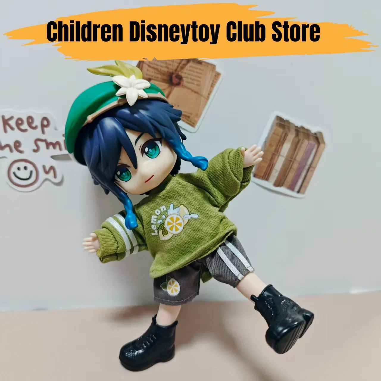 Ob11 1/12 Genshin Impact อะนิเมะ Venti BJD ตุ๊กตาตุ๊กตารูปตุ๊กตาของเล่นตกแต่งชุดสีเขียวของเล่น