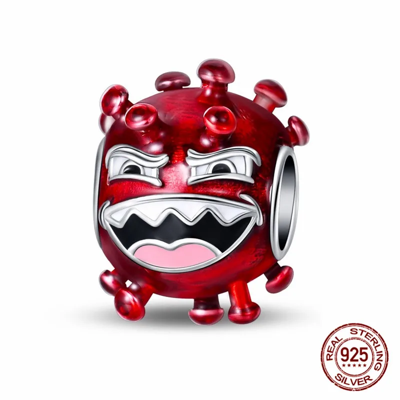 

925 Sterling Silver Monster Pendant Bead Inlaid with Zircon Paired with an Original Bracelet DIY Womens Jewelry