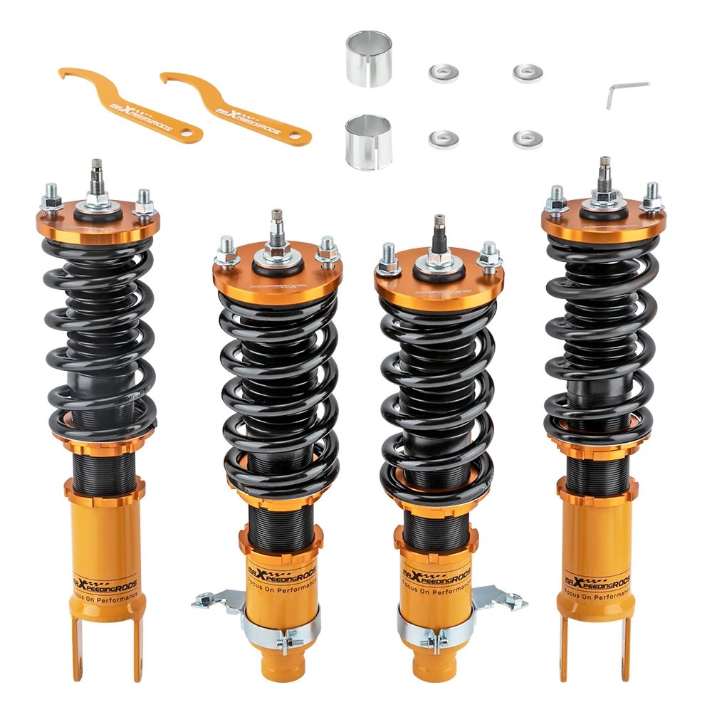Maxpeedingrods 24 Clicks Damping Adjustable Coilover Suspension Shocks for Honda Civic EJ EK EM EK1 EK2 EK3 EK4 EK5 EK8 EK9 EM1