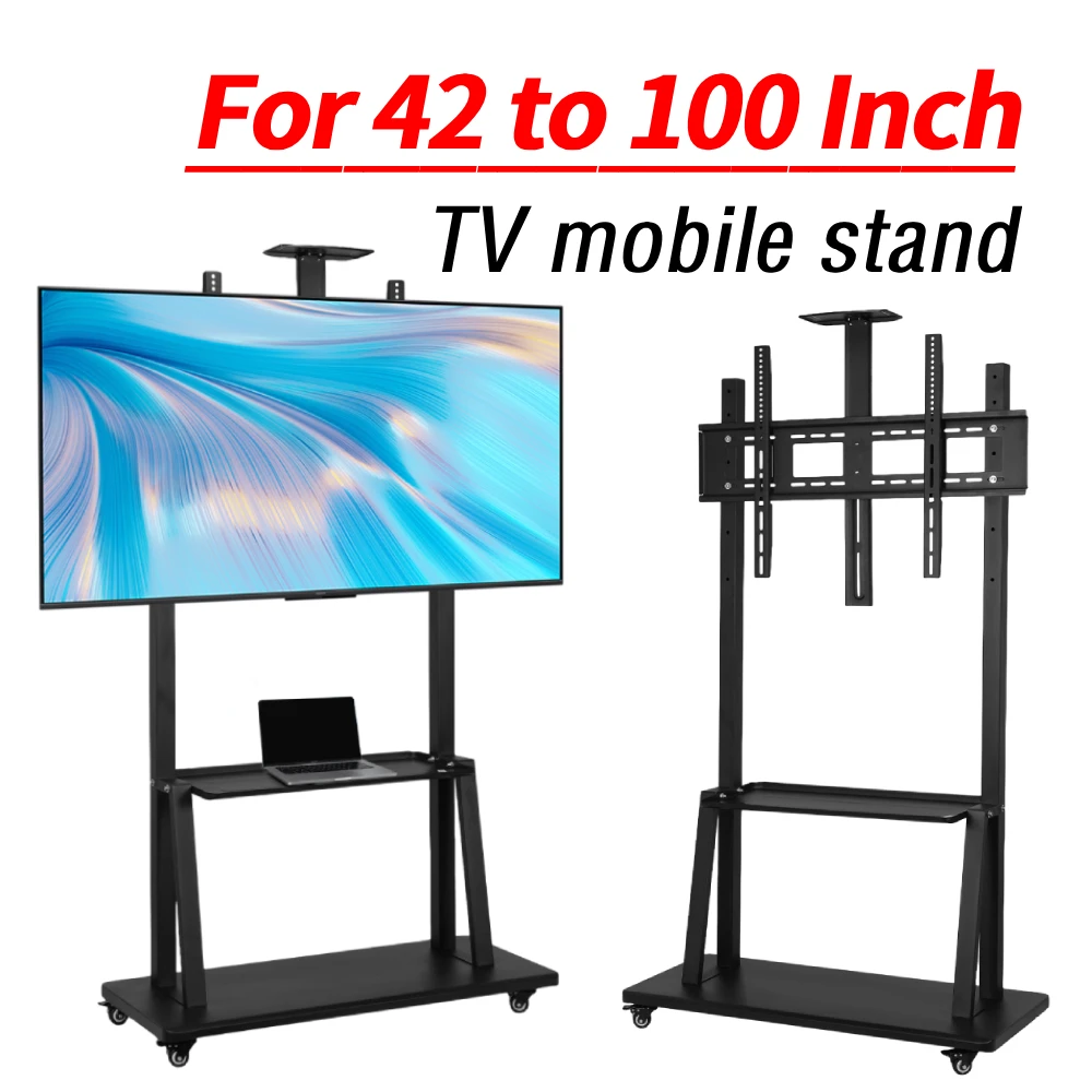 

Подвижный кронштейн для телевизора с колесиками, мобильная тележка для конференц-телевизора, регулируемая универсальная напольная подставка для телевизора от 42 до 100 дюймов