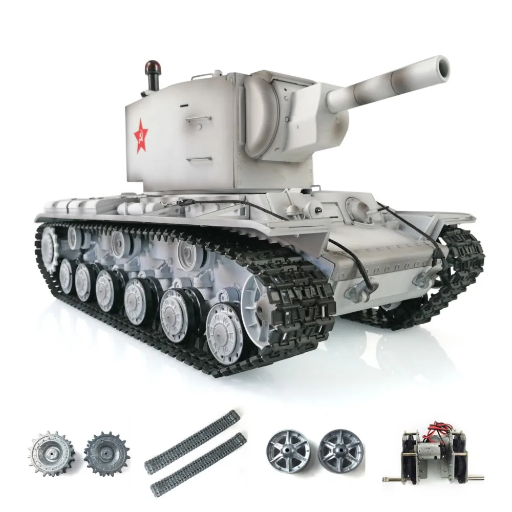 Henglong 1/16 7.0 ترقية السوفياتي KV-2 RTR دبابة مع جهاز للتحكم عن بُعد العملاق 3949 360 ° نموذج مركبة عسكرية للبرج #6