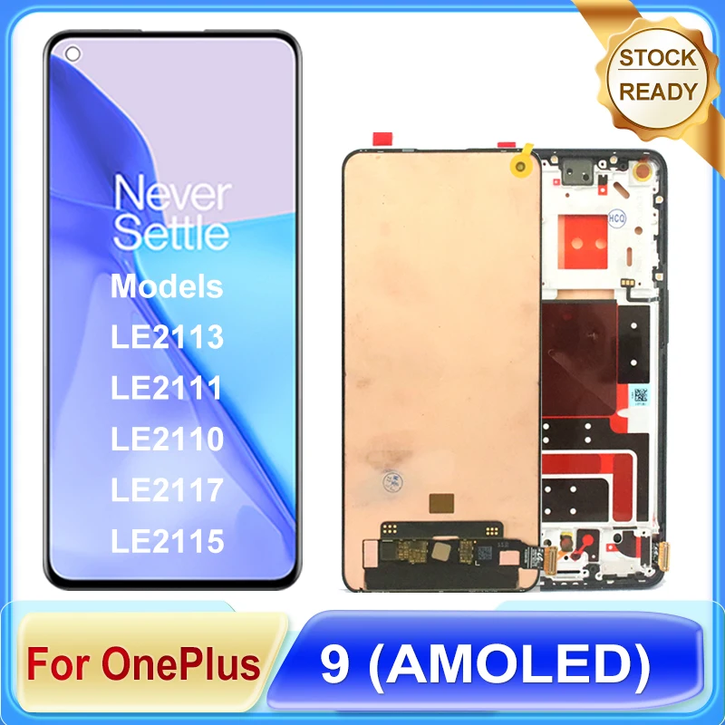 Tested 6.55 Inches AMOLED Display For OnePlus 9 LCD Touch Screen Digitizer For 1+9 LE2113 LE2111 LE2110 Replacement Parts