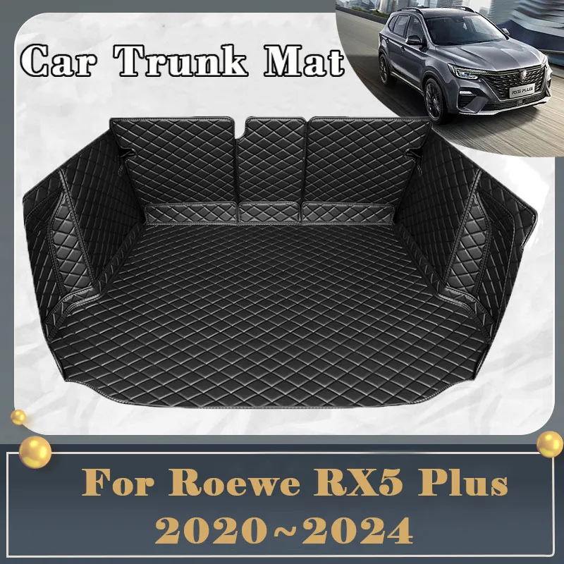 Car Trunk Mat For Roewe RX5 Plus 2020~2024 Dirt-resistant Fully Surrounded Trunk Mat Rear Cargo Tray Car Accessories 2022 2023