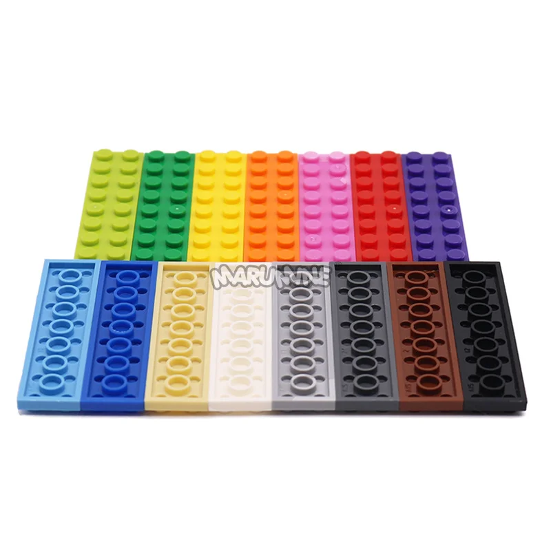 MARUMINE 3034 Building Blocks 2x8 Dots Plate 80PCS Create MOC Bricks Bulk Base Parts Accessories Educational DIY Toys For Kids