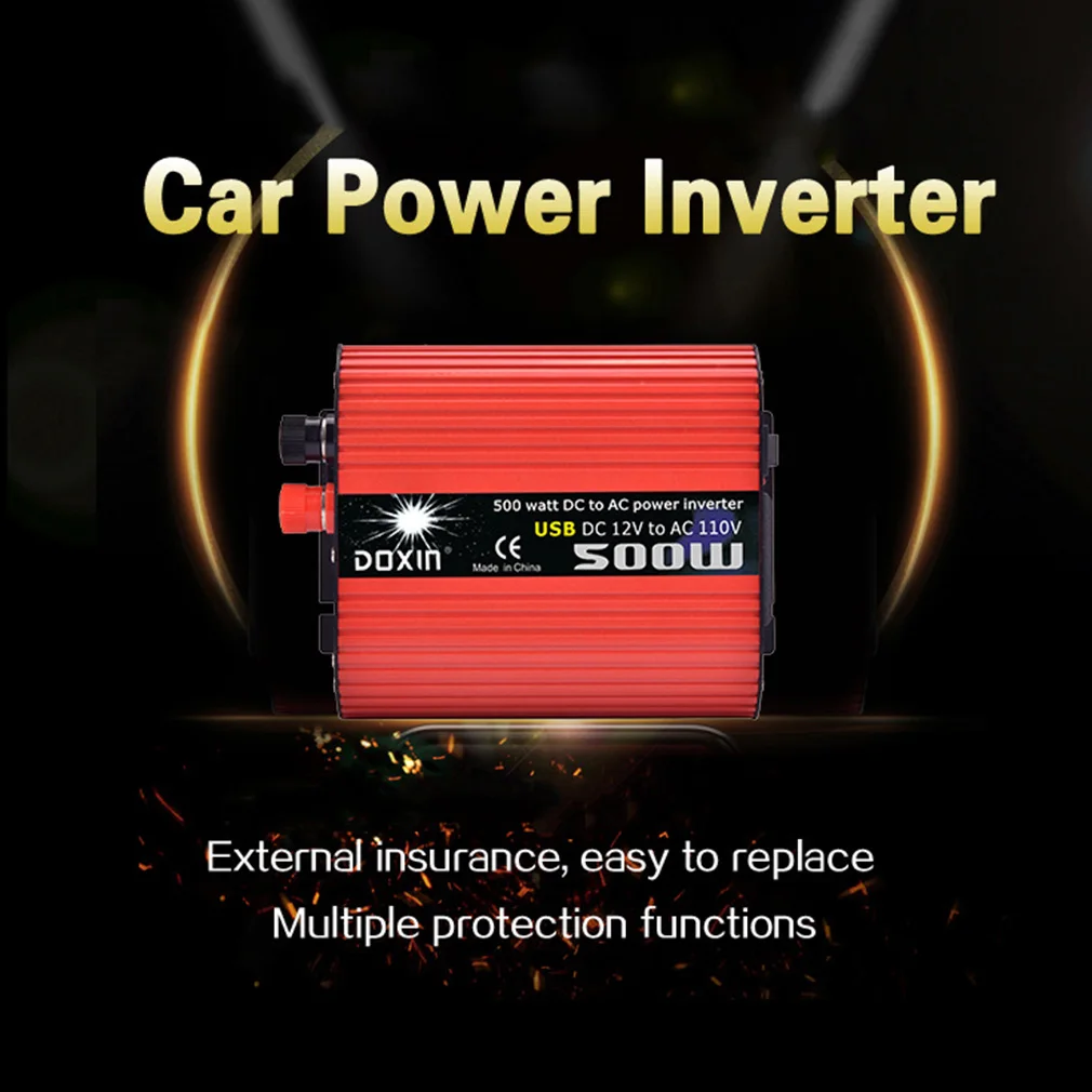 500W 12V to 110V 220V Power Converter With Dual USB Car Adapter DC to AC Car Inverter Automatic Transformer Dropshipping