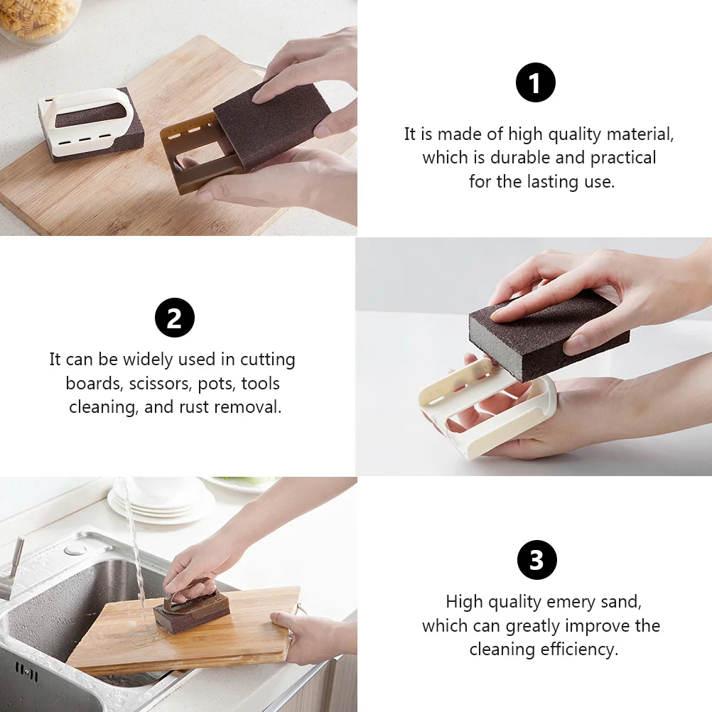

5 Pcs Sponge Cleaning Tools S paper Scrub Pads Pot Wiping Rust Removal Kitchen Use Washable Pot Wiping Brushes Durable