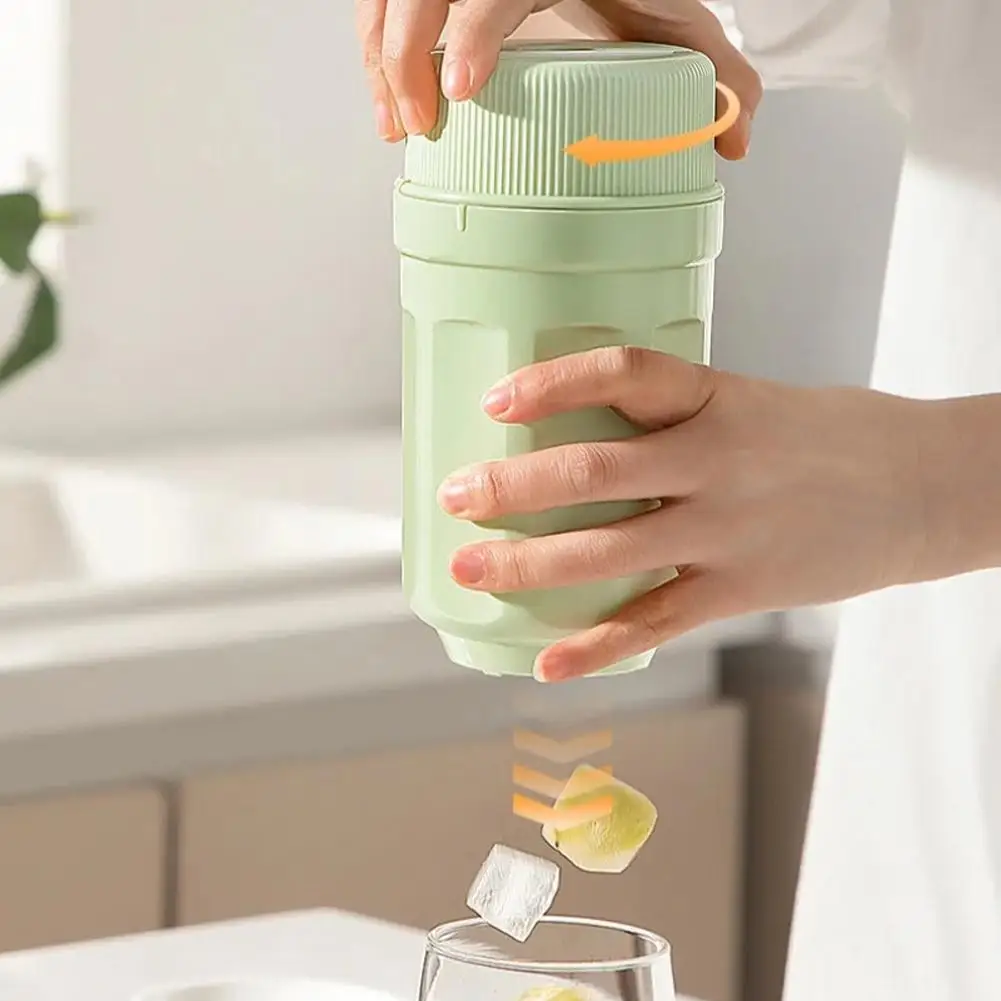 Ice Cup Rotating Ice Tray One-Button Press To Easily Release Cubes - Kitchen Tool For Cold Drinks Ice Storage Bottle