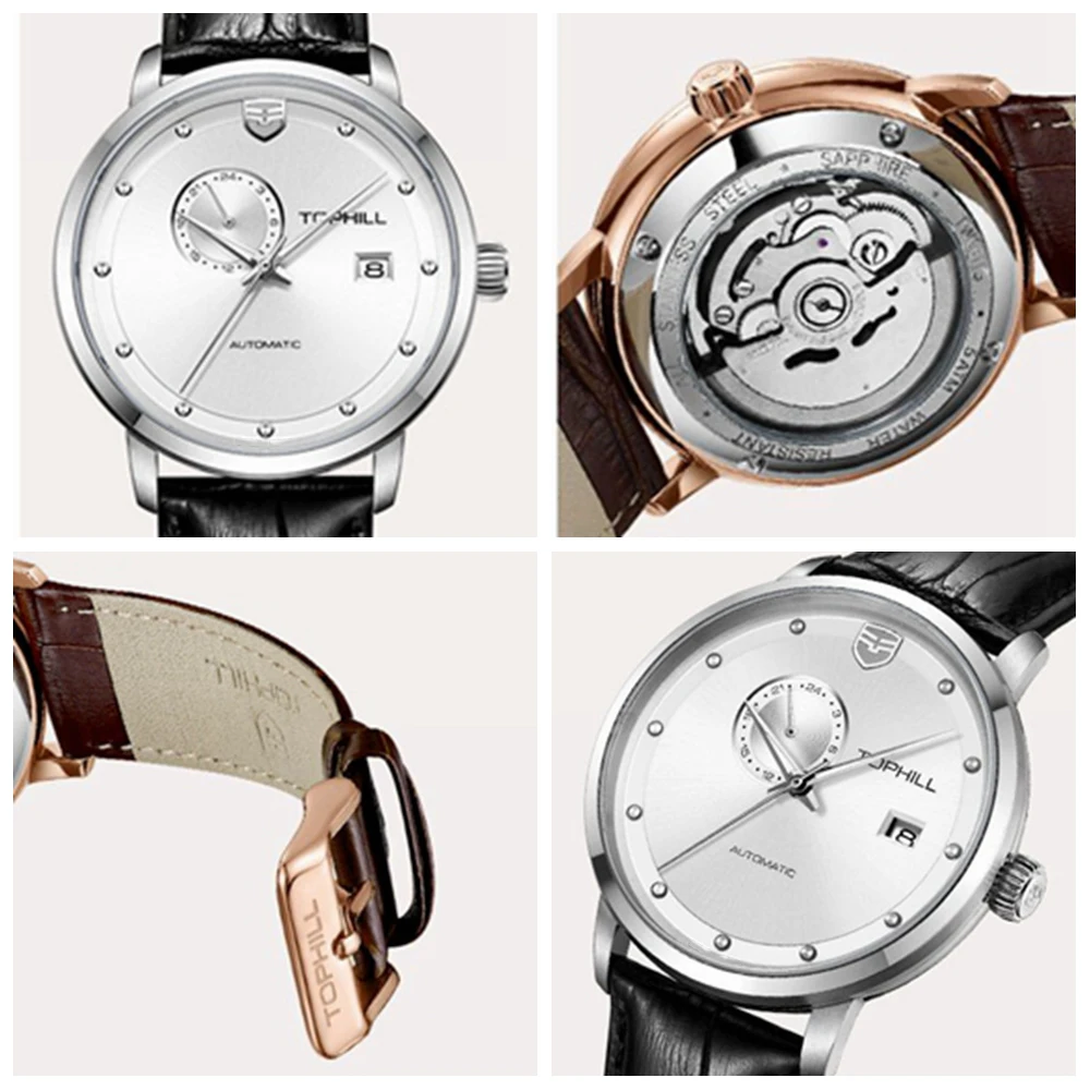 Luxury Automatic Watch Men NH37 Mechanical Wristwatches 42mm Business Watch TOPHILL Stainless Steel Sapphire Glass Clocks 2023
