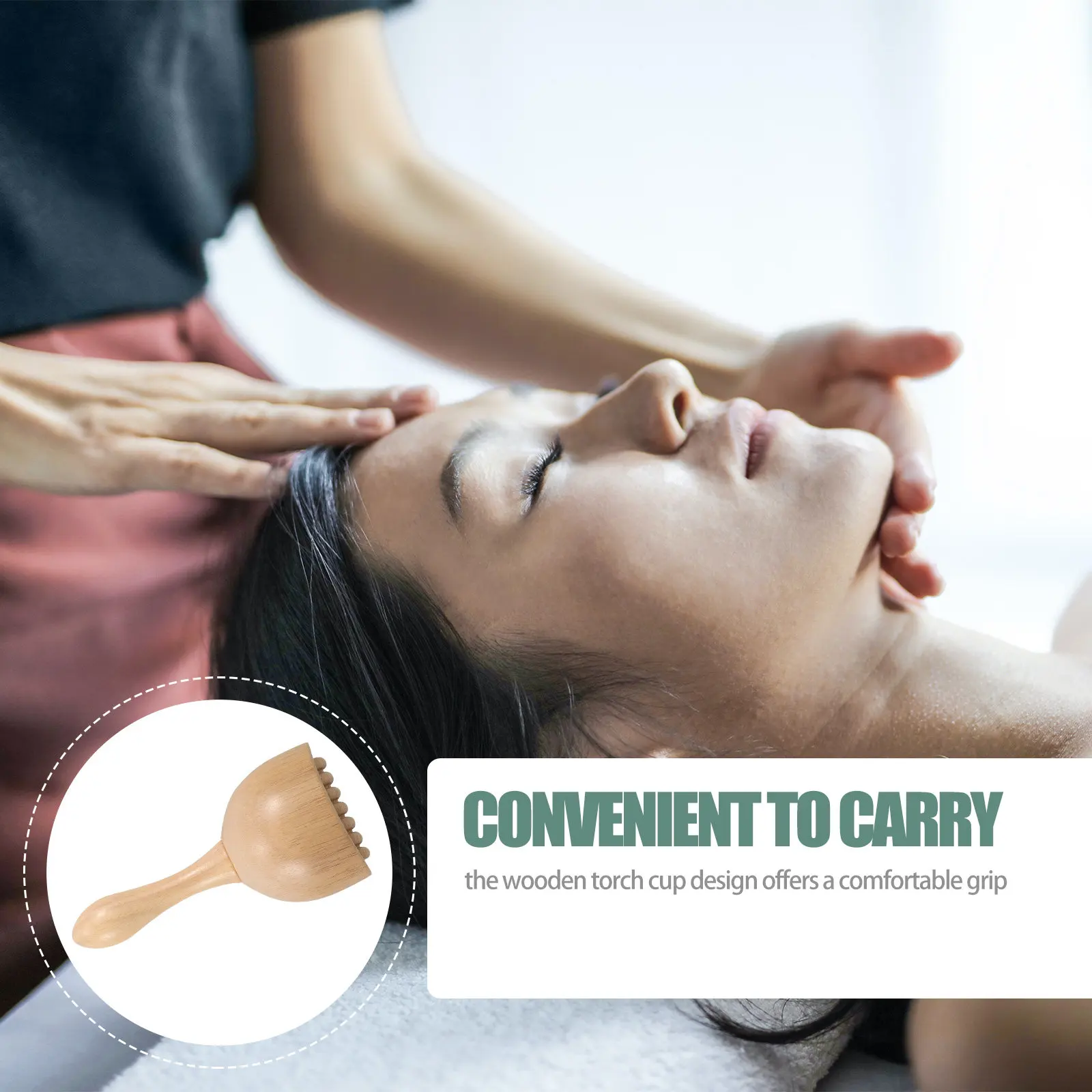 

Wooden Therapy Cup Swedish Massage Roller Handheld Massager Cup Wood Therapy Tool for Lymphatic Drainages Muscle Relief Body