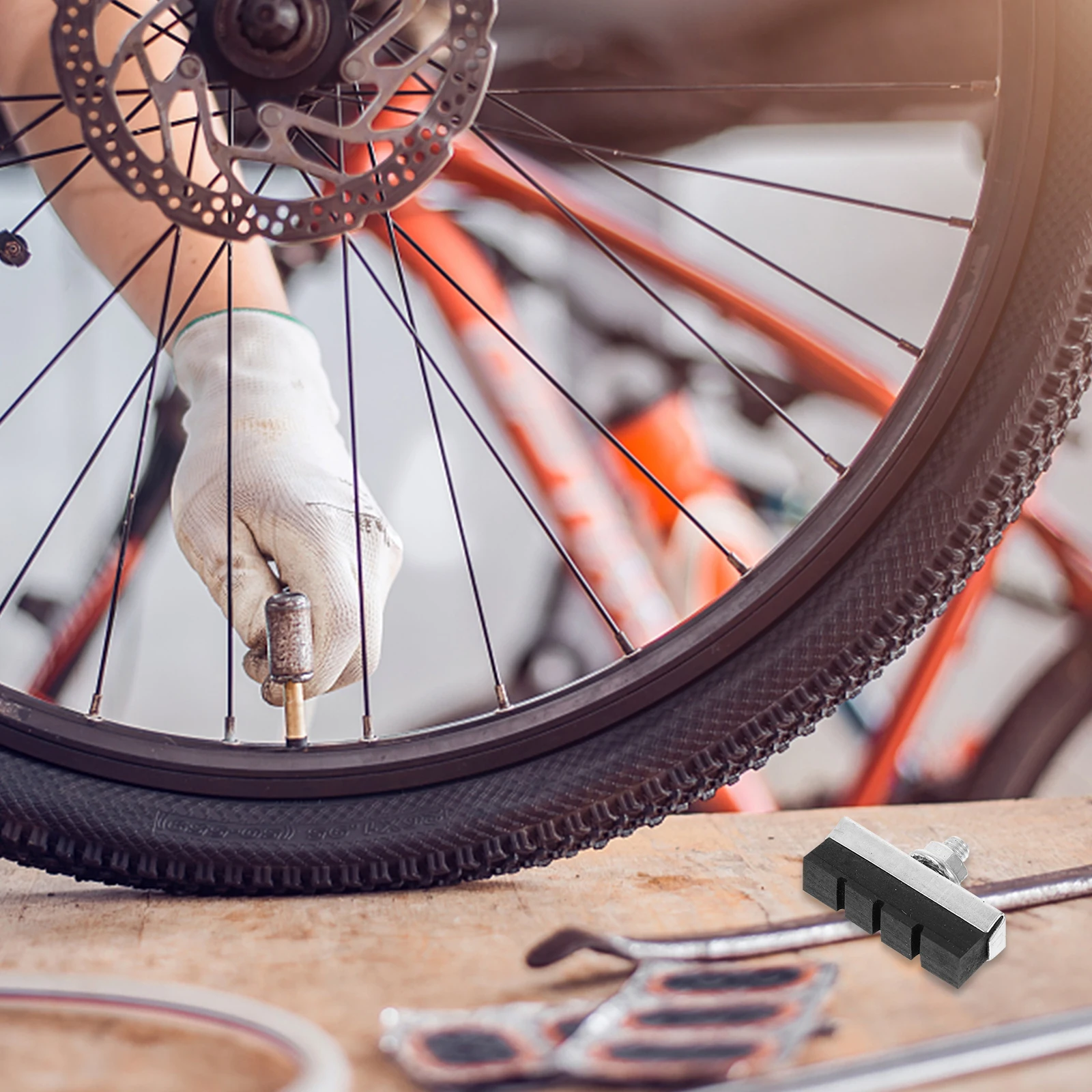 

10 set 10 Sets Bike Brake Pads Caliper Blocks Rubber Metal Foldable Toddler Bicycle Accessories Stopping Design