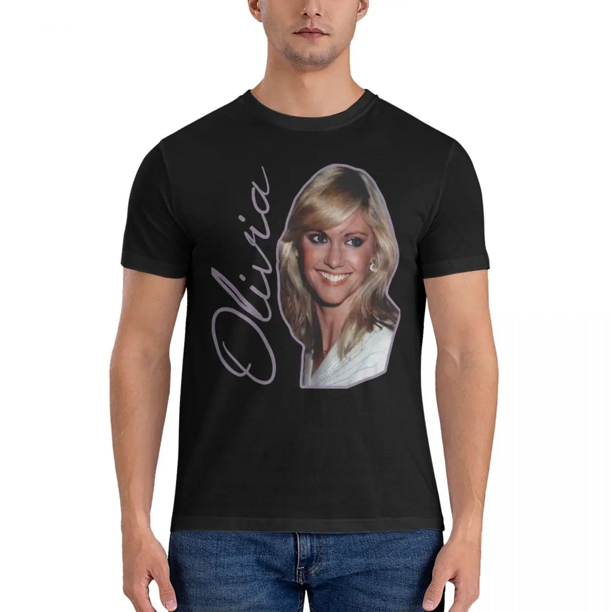 Olivia Newton John Only Single Name T-Shirts Men O-Olivas Roodrigo Casual Pure Cotton Tee Shirt Crewneck Short Sleeve T Shirts