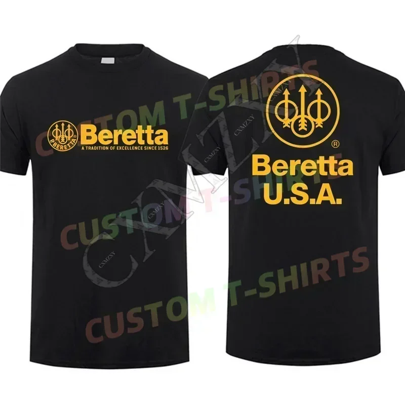 

2025 Men T Shirt Casual Berettas Guns Weaponry T-shirt Graphic Summer Sports Short Sleeves 100% Cotton Streetwear S-3XL Cool Tee