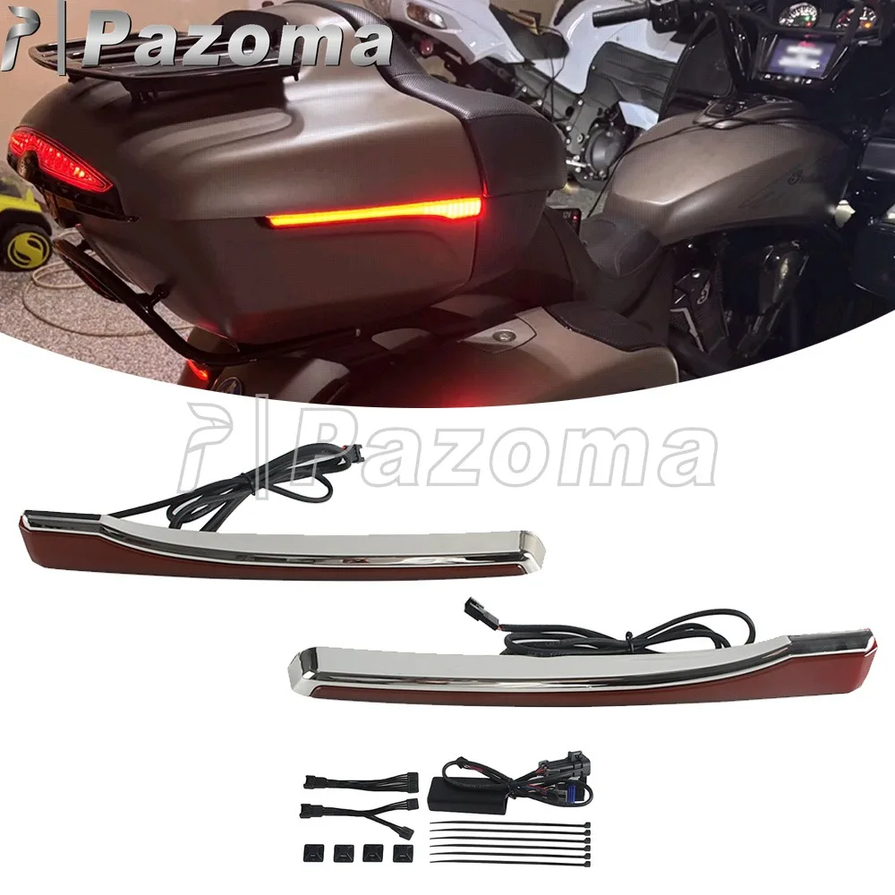 Tour Trunk Pack Side Marker Light LED Motorcycle Turn Signal Lamp For Indian Roadmaster Dark Horse w/ PowerBand Audio Package