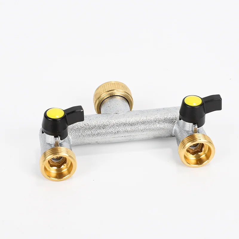 2-Way Control Valve Hose Connector, Garden Irrigation Water Splitter Fittings for 100m Water Pipe
