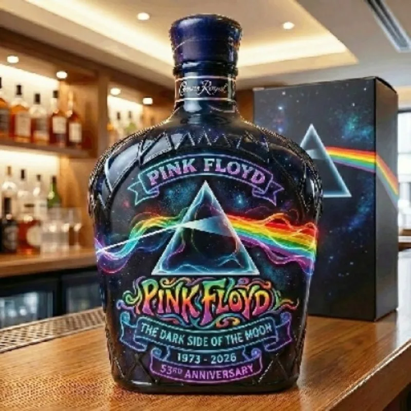 Pink Floyd The Dark Side of the Moon 53rd Anniversary Limited Collector's Edition Whiskey Decanter Barware Gift