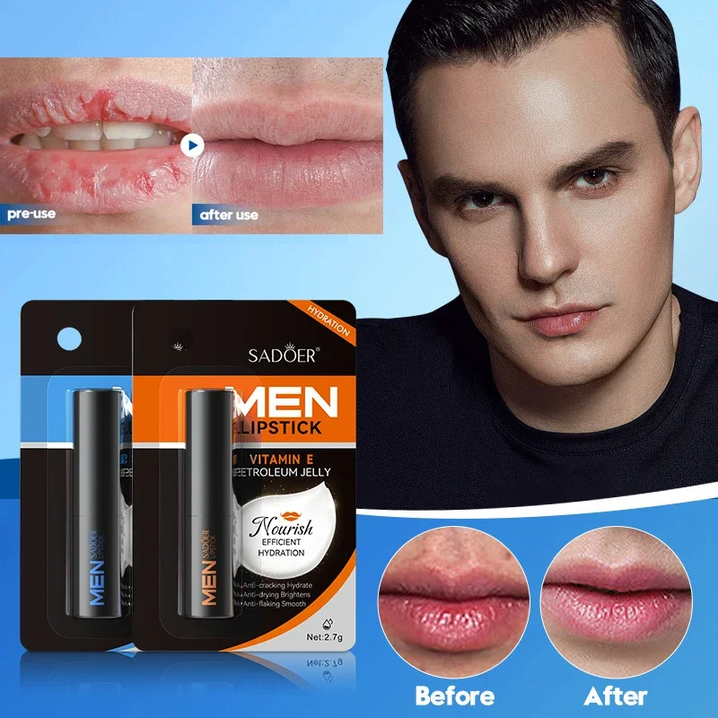 

Men Lip Balm Moisturizing Hydration Fade Lip Lines Anti-Cracking Remove Dead Skin Lasting Refresh Not Greasy Exquisite Lip Care