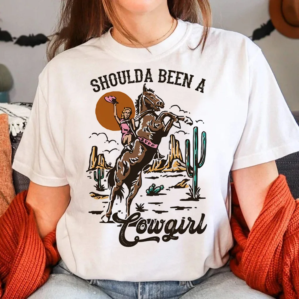 Cowgirl t shirt women harajuku funny tshirt female streetwear clothing