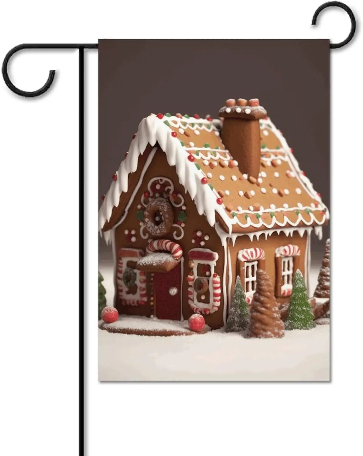 Gingerbread House Garden Flags 12 X 18 in Double Sided Small Garden Flags for Outside Yard Flags Welcome Seasonal Yard Flag for