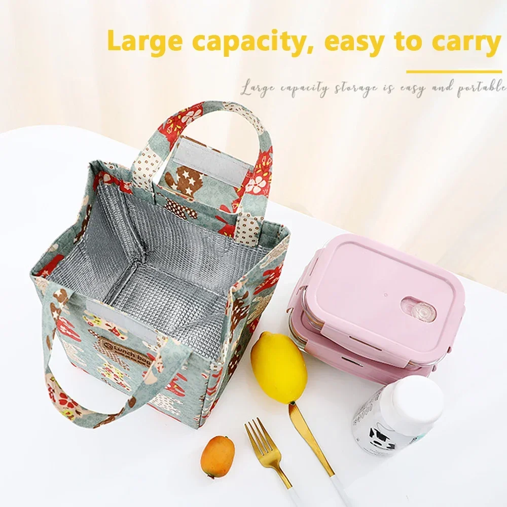 Portable Food Refrigerated Bag Heat Preservation Lunch Box Bag Portable Lunch Bag Insulation Cover To Women Casual Handbag