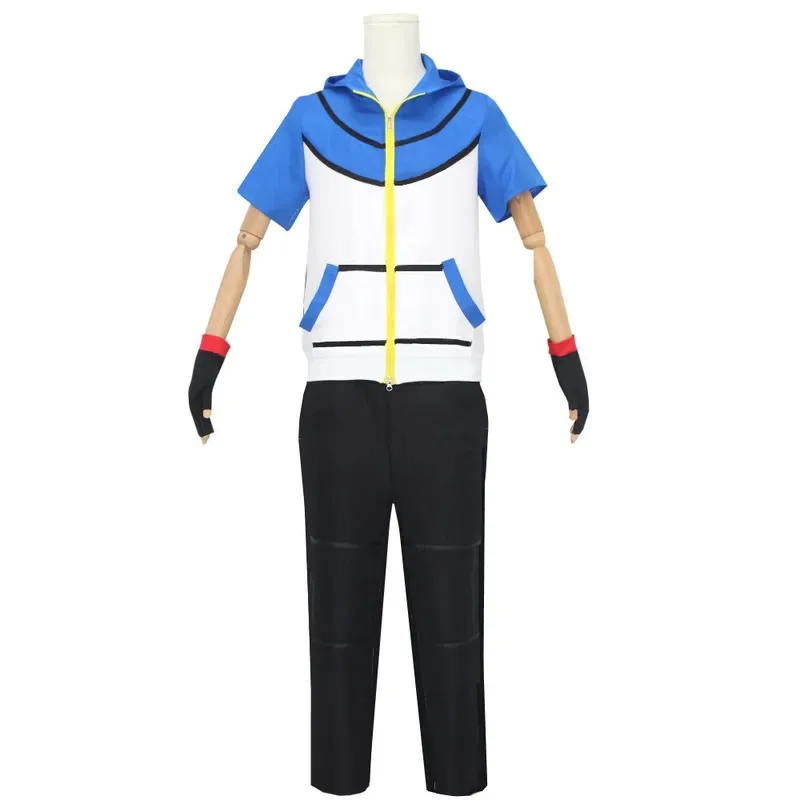 

aaa12 3Ash Ketchum Cosplay Costume Hoodies Pants Gloves Hat Suit Anime Halloween Costumes Outfits Clothes