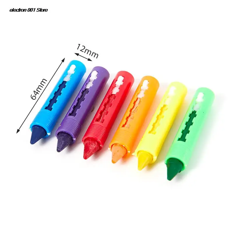 6Pcs Washable Crayon Kids Baby Bath Time Paints Drawing Pens Toy for Halloween Makeup writing utensils image 5