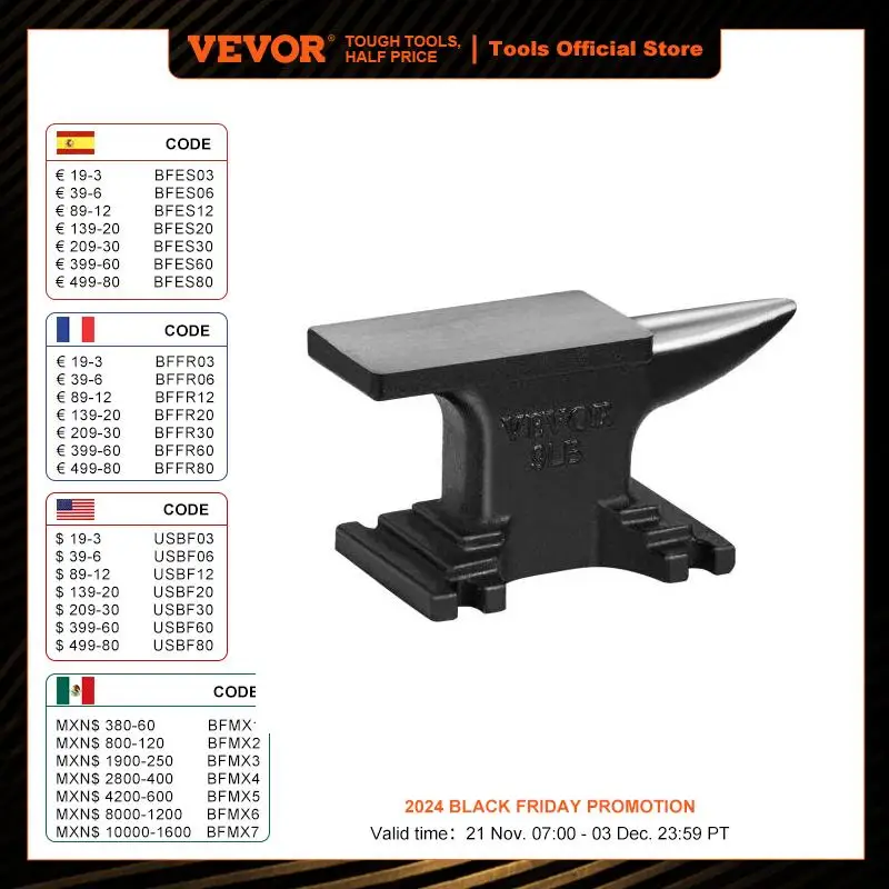 

VEVOR Single Horn Anvil Cast Steel Anvil High Hardness Rugged Round Horn Anvil Blacksmith Compact Design and Stable Base